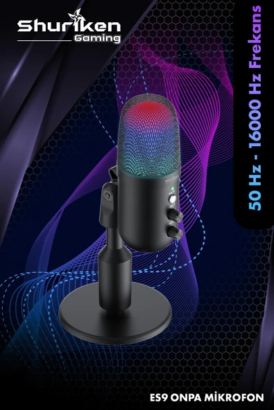 Shuriken ES9 ONPA RGB Gaming Profesyonel Oyuncu Yayıncı Mikrofonu - 2