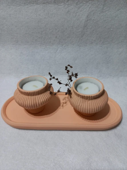 TABAKLI 2'Lİ FİJİ MUMLUK SET RANDOM - Resim 3