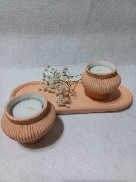 TABAKLI 2'Lİ FİJİ MUMLUK SET RANDOM - Resim 2