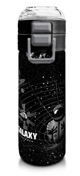 Coral High 500 ml Paslanmaz Çelik Okul Termosu/Suluk/Matara - Erkek Çocuk - Siyah Basketbol Desenli  - Sızdırma Yapmaz ürün görseli