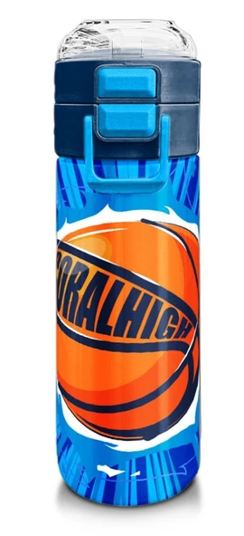 Coral High 500 ml Lacivert Mavi Basketbol Desenli - Erkek Çocuk Paslanmaz Çelik Okul Termosu/Suluk/Matara ürün görseli
