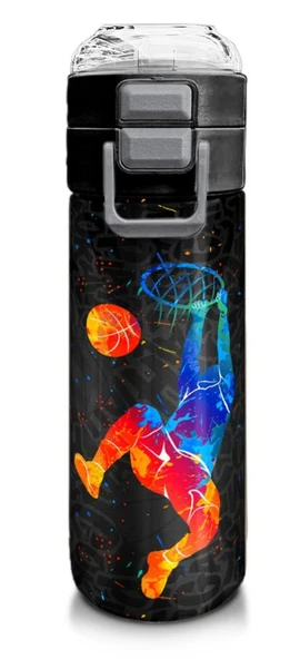 Coral High 500 ml Gri Basketbol Desenli  - Erkek Çocuk Paslanmaz Çelik Okul Termosu/Suluk/Matara ürün görseli