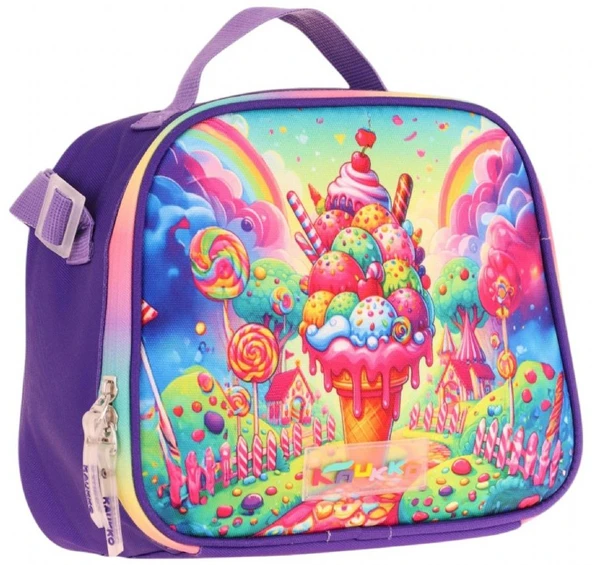 Kaukko Kids Kız Çocuk Isı Yalıtımlı Okul/Piknik Beslenme Çantası (Dondurma) L7251