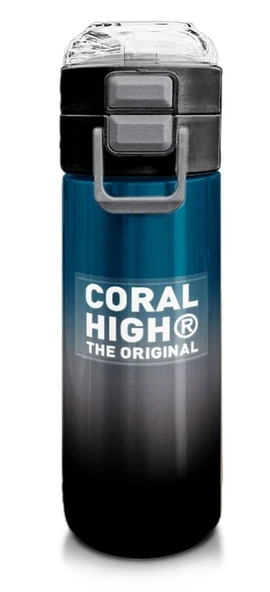 Coral High 500 ml Erkek Çocuk Pipetli Termos/Matara - Nefti Gri Renk Geçişli - Çift Kullanım Özelliği ürün görseli