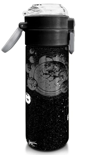 Coral High 500 ml Paslanmaz Çelik Okul Termosu/Suluk/Matara - Erkek Çocuk - Siyah Basketbol Desenli  - Sızdırma Yapmaz - Resim 3