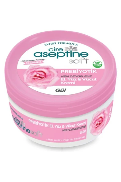 CİRE ASEPTİNE SOFT PREBİYOTİK GÜL EL, YÜZ VE VÜCUT KREMİ 100 ML