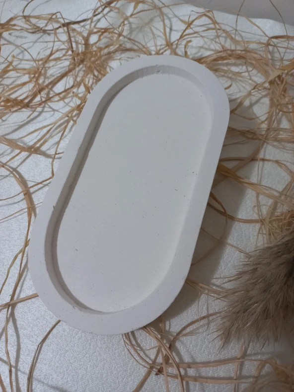 OVAL TABAK BÜYÜK BEYAZ - Resim 4