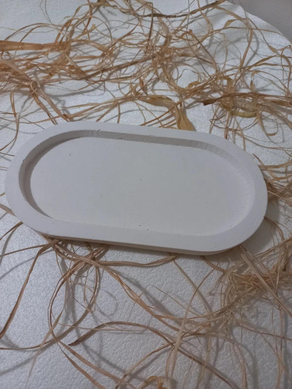 OVAL TABAK BÜYÜK BEYAZ - Resim 2