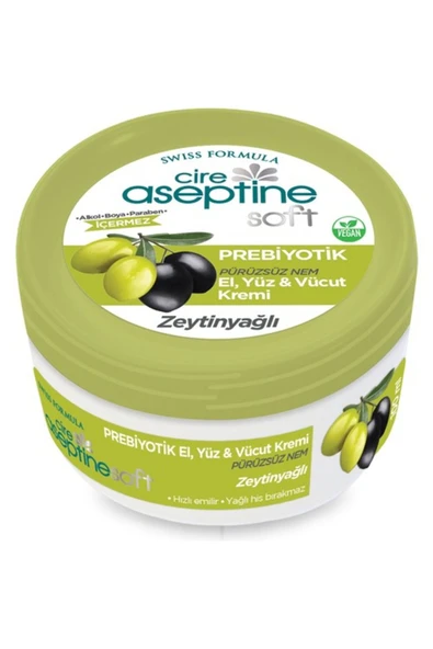 CİRE ASEPTİNE SOFT PREBİYOTİK ZEYTİNYAĞLI EL, YÜZ VE VÜCUT KREMİ 100 ML ürün görseli 1