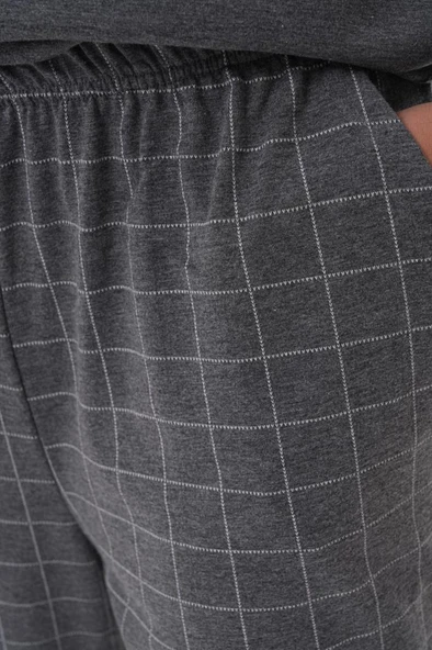 Mecit 2982 Erkek Füme Büyük Beden Uzun Kollu Pijama Takımı - Resim 4