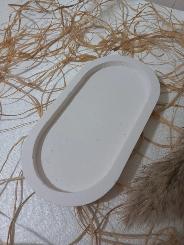 OVAL TABAK BÜYÜK BEYAZ - Resim 3