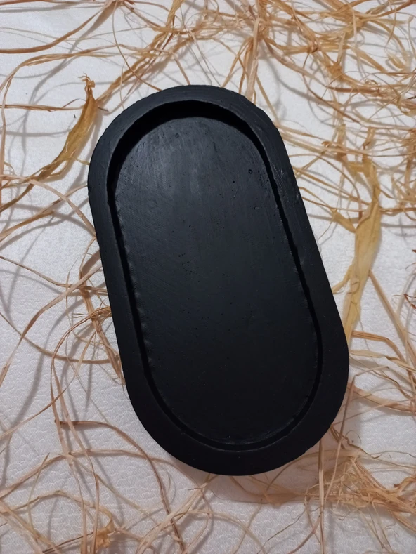 OVAL TABAK BÜYÜK SİYAH - Resim 2