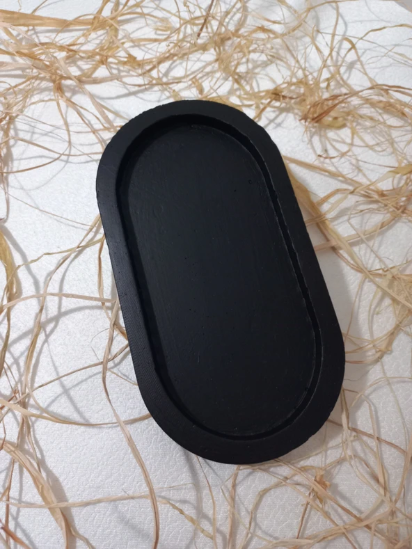 OVAL TABAK BÜYÜK SİYAH - Resim 3