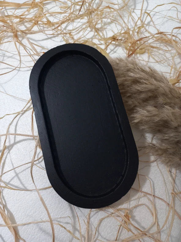 OVAL TABAK BÜYÜK SİYAH - Resim 4