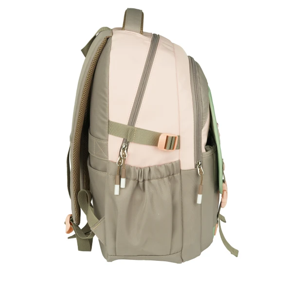 Relaxion Yeni Sezon Kalemlikli Yeşil-Pembe İthal Premium Okul Sırt Çanta 1511 - 8