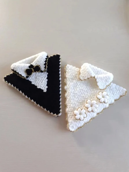 Hediye Dünyası Çeyizlik 2'li Gelin Damat Lif Seti Üçgen Model El Örgüsü ürün görseli