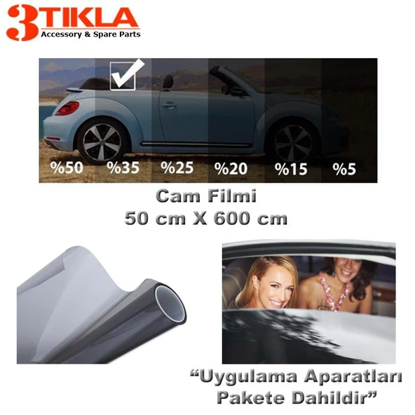 Oto/Ev Cam Filmi 50cmx600cm Light Black ürün görseli