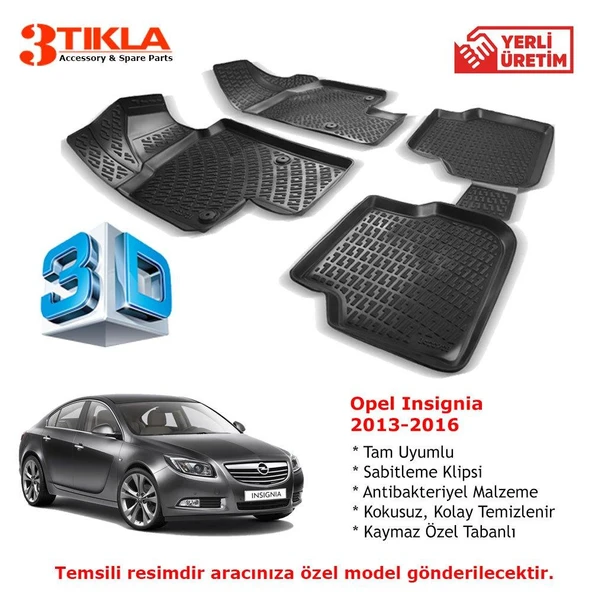 Opel Insignia 2013-2016 Premium 3D Havuzlu Paspas Seti ürün görseli