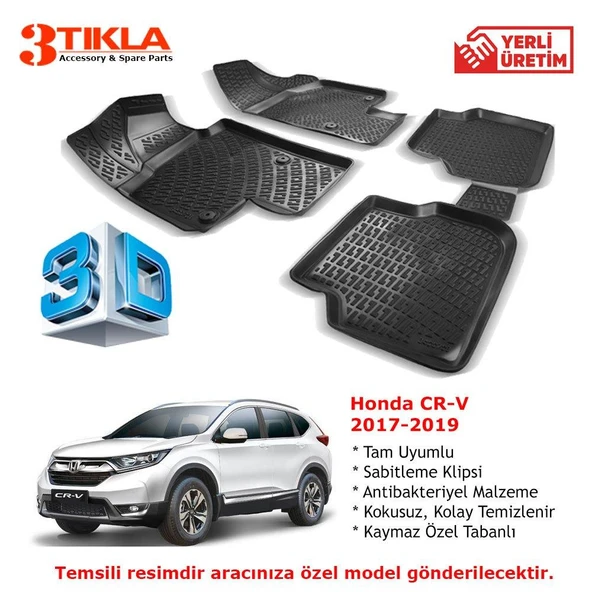 Honda CR-V 2018-2019 Premium 3D Havuzlu Paspas Seti ürün görseli