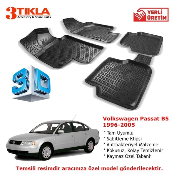 Volkswagen Passat 1996-2005 Premium 3D Havuzlu Paspas Seti ürün görseli