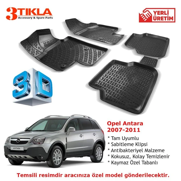Opel Antara 2007-2011 Premium 3D Havuzlu Paspas Seti ürün görseli