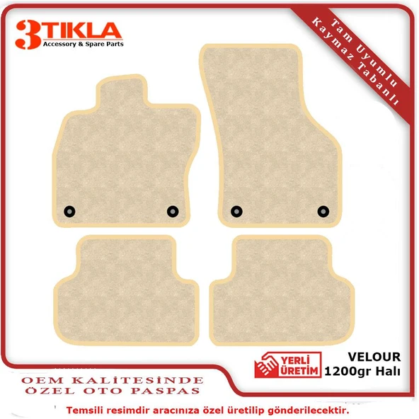 Toyota Corolla 1998-2002 Halı Paspas Seti bej - Resim 2