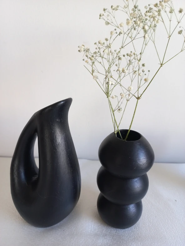 SÜRAHİ BALON VAZO SET SİYAH ürün görseli 1