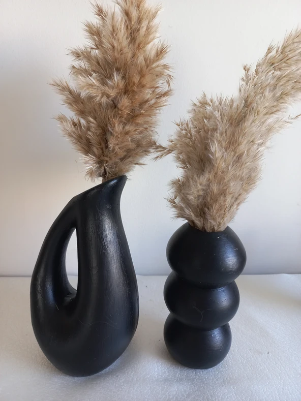 SÜRAHİ BALON VAZO SET SİYAH - Resim 2