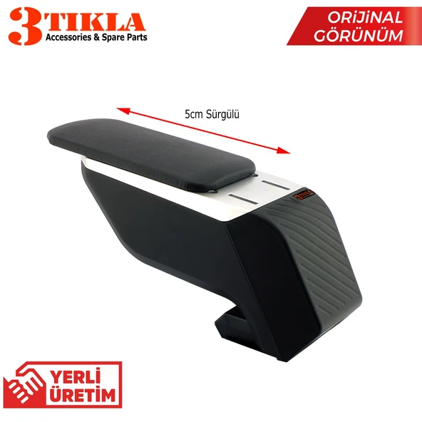 Citroen Nemo Premium HQ Lüks ABS Ayaklı Gri-Siyah Kolçak - Resim 2