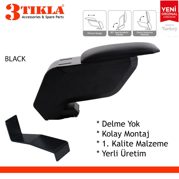 Courier 2021 Camlı Van Delmesiz Çelik Ayaklı Siyah Kolçak Kol Dayama - Resim 2