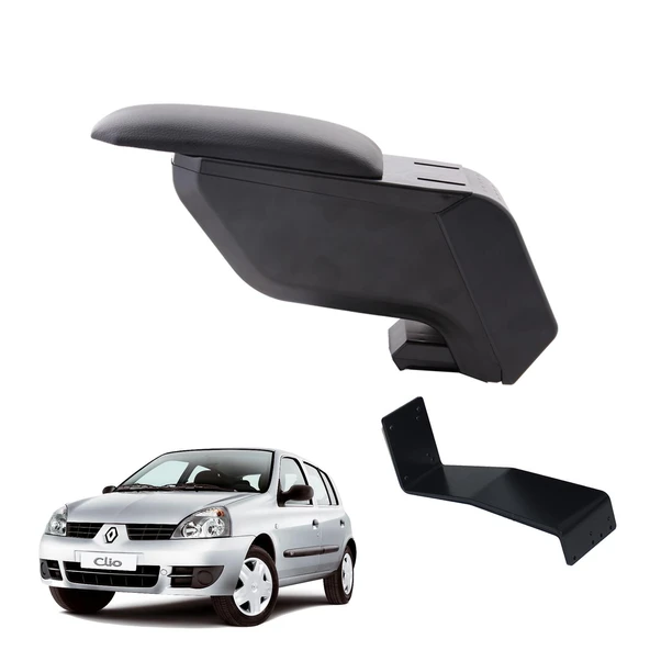 Renault Clio HB 2002 Delmesiz Çelik Ayaklı Siyah Kolçak Kol Dayama ürün görseli