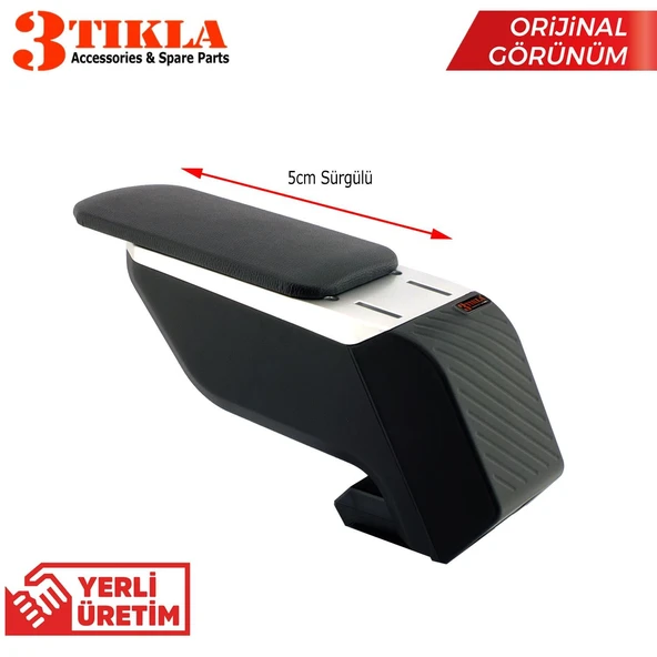 Opel Mokka 2015-2019 Premium HQ Lüks ABS Ayaklı Gri-Siyah Kolçak - Resim 2