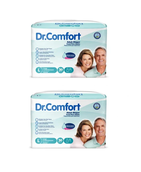 NETKAL Dr.Comfort Yetişkin LARGE Belbantlı Hasta Bezi 60 Adet (2x30)