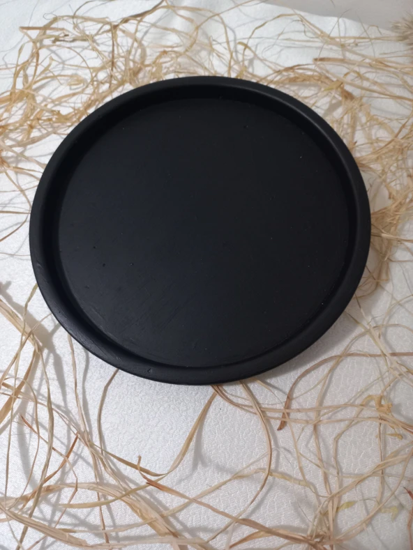 YUVARLAK TABAK SİYAH - Resim 2