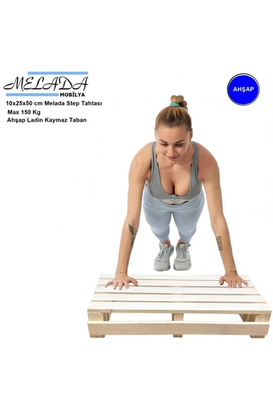 Melada Mobilya 10 Cm Yükseklikte Doğal Ahşaptan Ev Içi Kullanıma Uygun Kaymaz Tabanlı Step Tahtası 25 Cm X 50 Cm - 5
