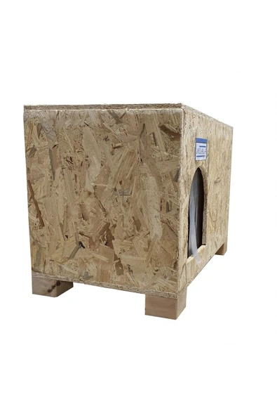 Melada Mobilya Melada Kedi Evi Dış Ortam Uygun Ahşap Kedi Evi Osb 53x41x35 Cm - 4