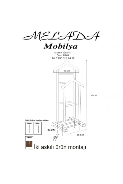 Melada Mobilya Gürgen Çift Tepe Dilsiz Uşak Ham Cilalı Basic - 8
