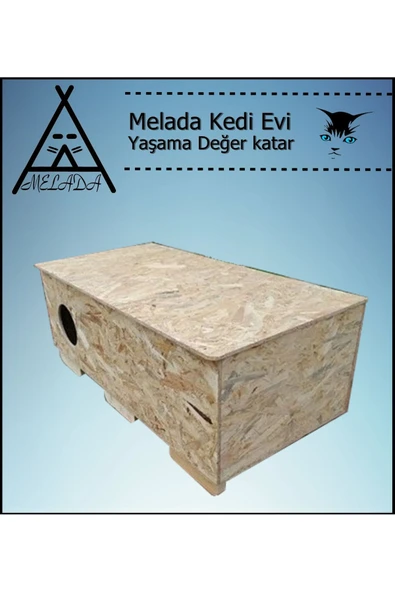KADİMA Kadima Kedi Evi Dış Ortam Uygun Ahşap Kedi Evi OSB 100x50x40 cm