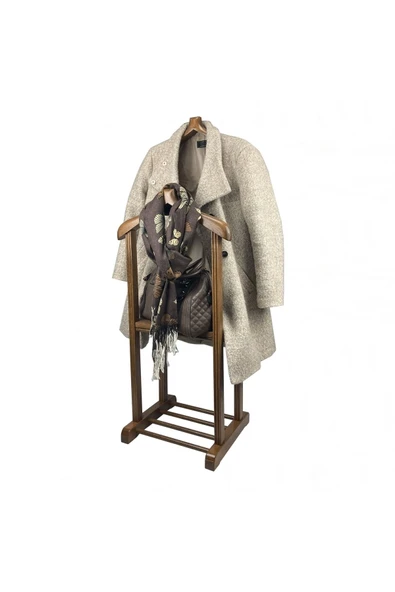 Melada Mobilya Gürgen Çift Tepeli Dilsiz Uşak Cilalı Ceviz Basic Sehpalı - 4