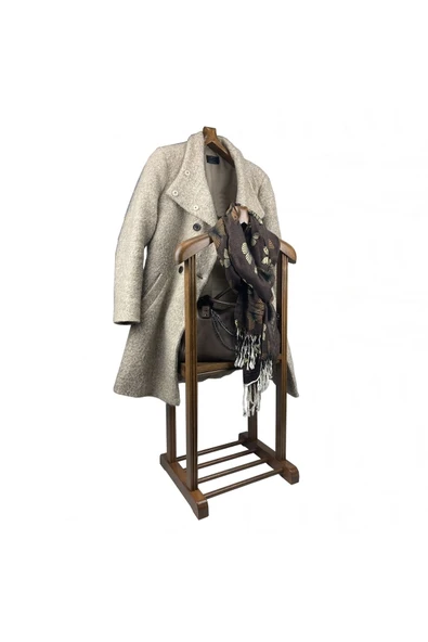 Melada Mobilya Gürgen Çift Tepeli Dilsiz Uşak Cilalı Ceviz Basic Sehpalı - 6