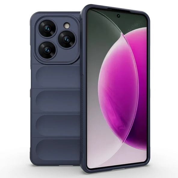 Tecno Spark 20 Pro 4G Kılıf Esnek TPU Oyuklu Arka Yüzey Tasarımlı Etnik Silikon Kılıf - Resim 3