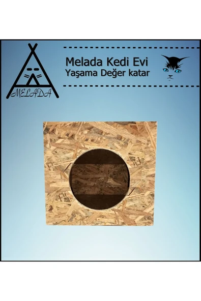 MELADA Kedi Evi Dış Ortam Uygun Ahşap Kedi Evi OSB 60x40x40 cm - 2