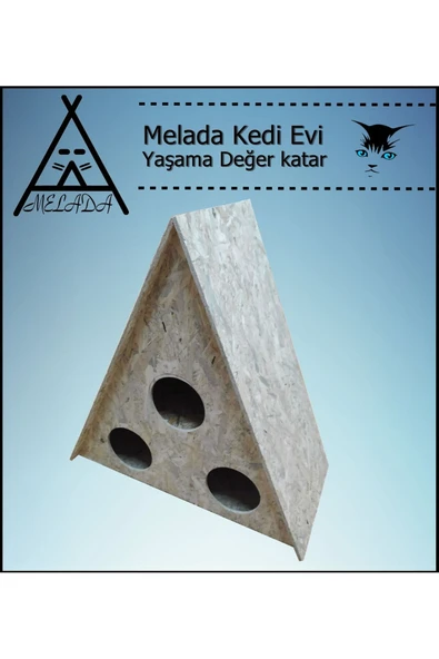 MELADA Kedi Evi Dış Ortam Uygun Ahşap Kedi Evi OSB 78x76x35 cm