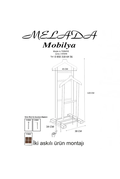 Melada Mobilya Gürgen Çift Tepe Dilsiz Uşak Ham Cilalı Basic - 7