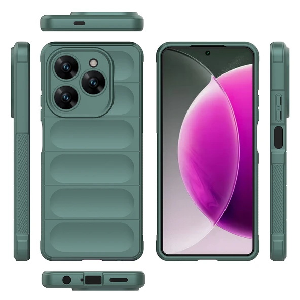 Tecno Spark 20 Pro 4G Kılıf Esnek TPU Oyuklu Arka Yüzey Tasarımlı Etnik Silikon Kılıf - Resim 6