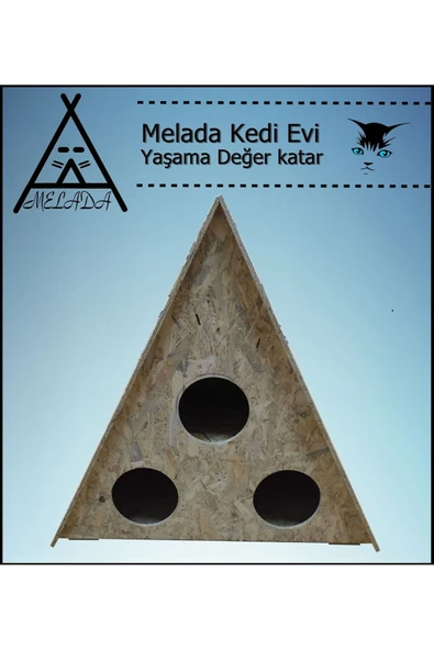 MELADA Kedi Evi Dış Ortam Uygun Ahşap Kedi Evi OSB 78x76x35 cm - 2