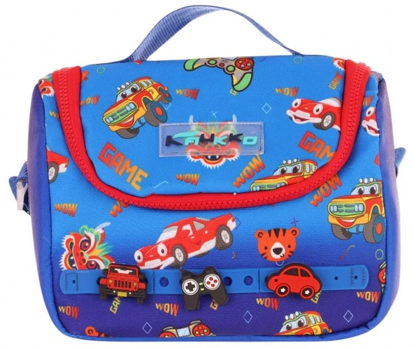 Kaukko Kids Isı Yalıtımlı, Silikon Aksesuarlı Beslenme Çantası - Mavi Kırmızı - Erkek Çocuk - L7258 - Resim 2