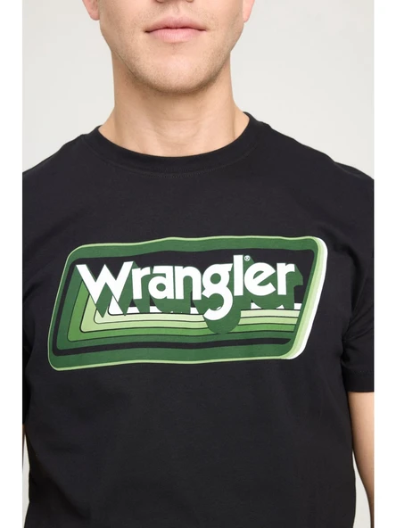 Wrangler Siyah Erkek Bisiklet Yaka Regular Fit T-Shirt W753EE001 - Resim 4