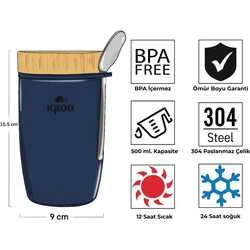 Igloo Bamboo Yemek Termosu 500ml-LACİVERT - 3