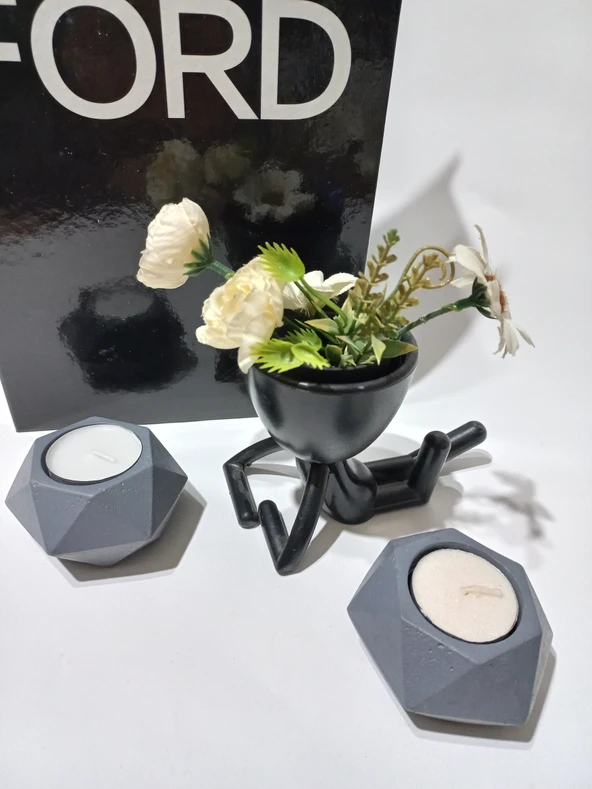 KÜÇÜK ALTIGEN İKİLİ MUMLUK RANDOM - Resim 2